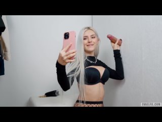 a young whore received a powerful cum on her face through a hole in the wall eva elfie eva elfie teen